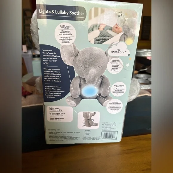 Bedtime lullaby with light up tummy Plush Elephant Toy - Picture 4 of 4
